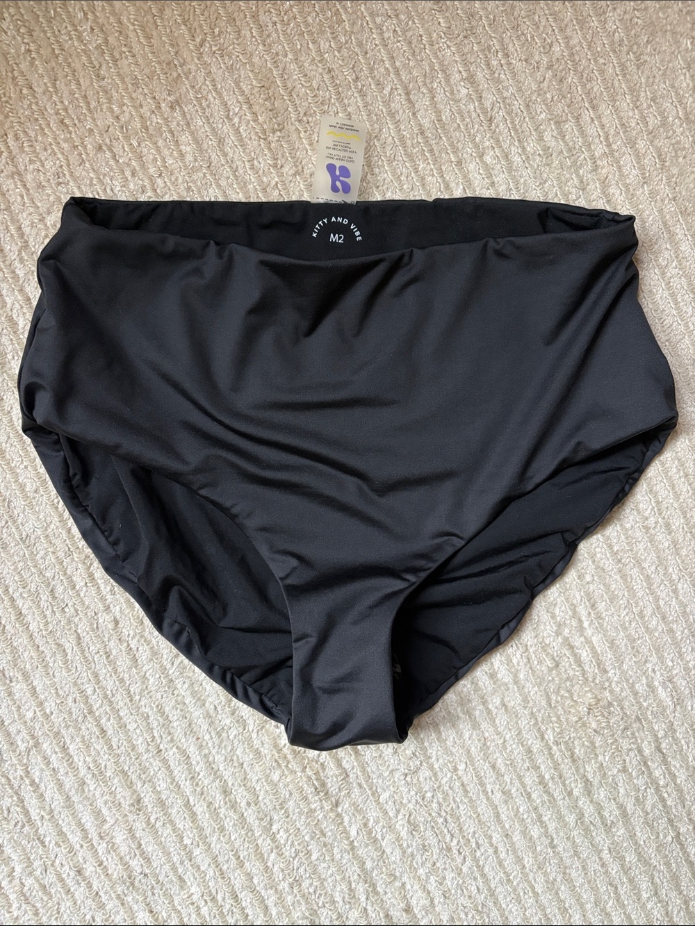 Kitty and Vibe High-Waist Black Bikini Bottoms